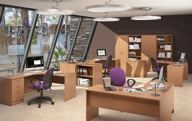 Офисный комплект мебели IMAGO три стола, 2 шкафа, стеллаж, тумба в Петрозаводске - изображение 2